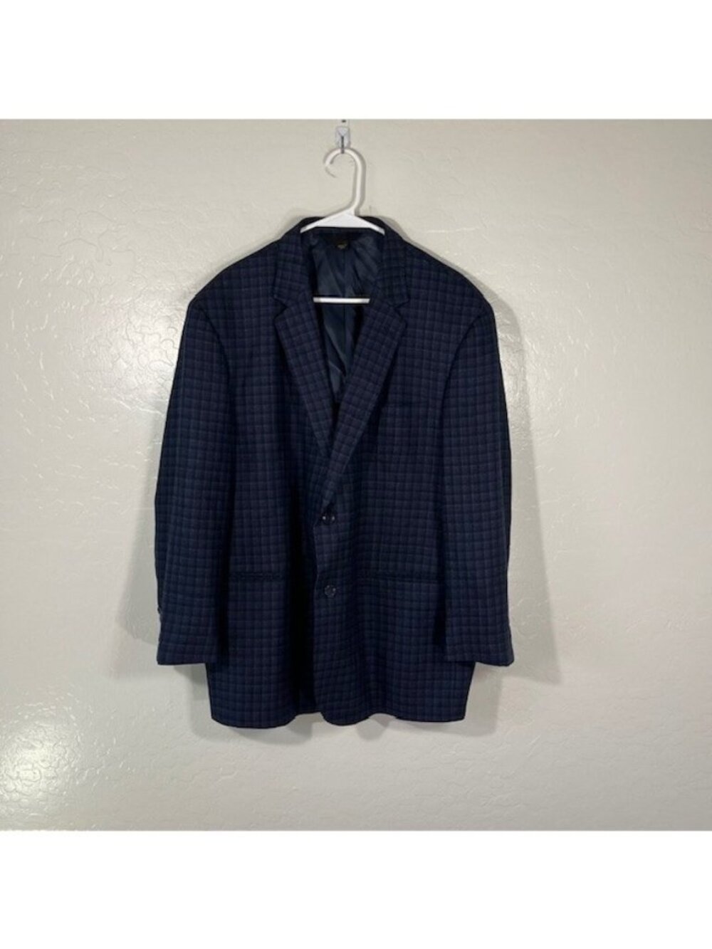 Baroni 48R Blue Lanificio di Pray Silk Wool Mens Blazer Suit Jacket Sport Coat